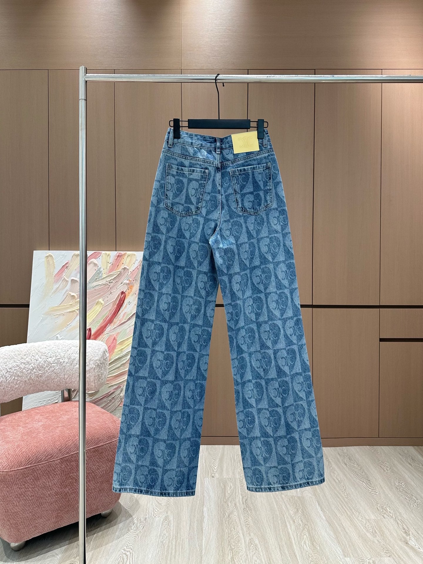 printed jeans