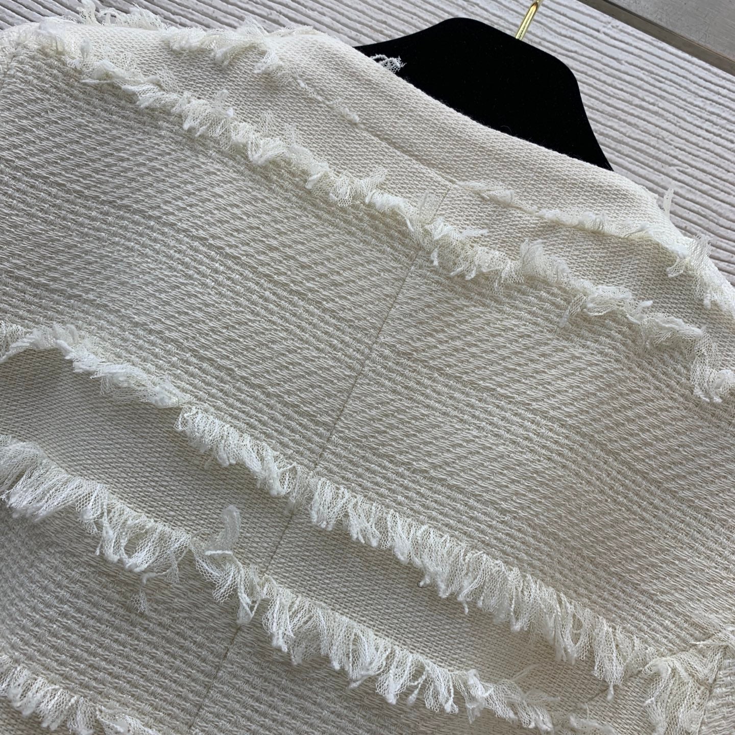 25SS Striped fringe tweed dress
