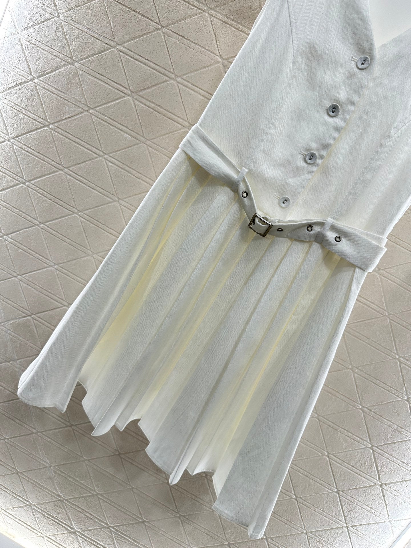 25ss Belt pleated vest skirt