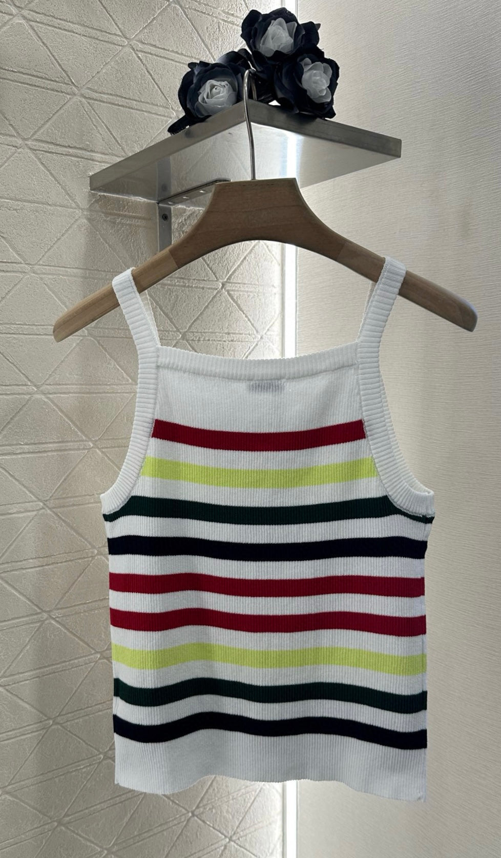 25ss Striped camisole knitted vest