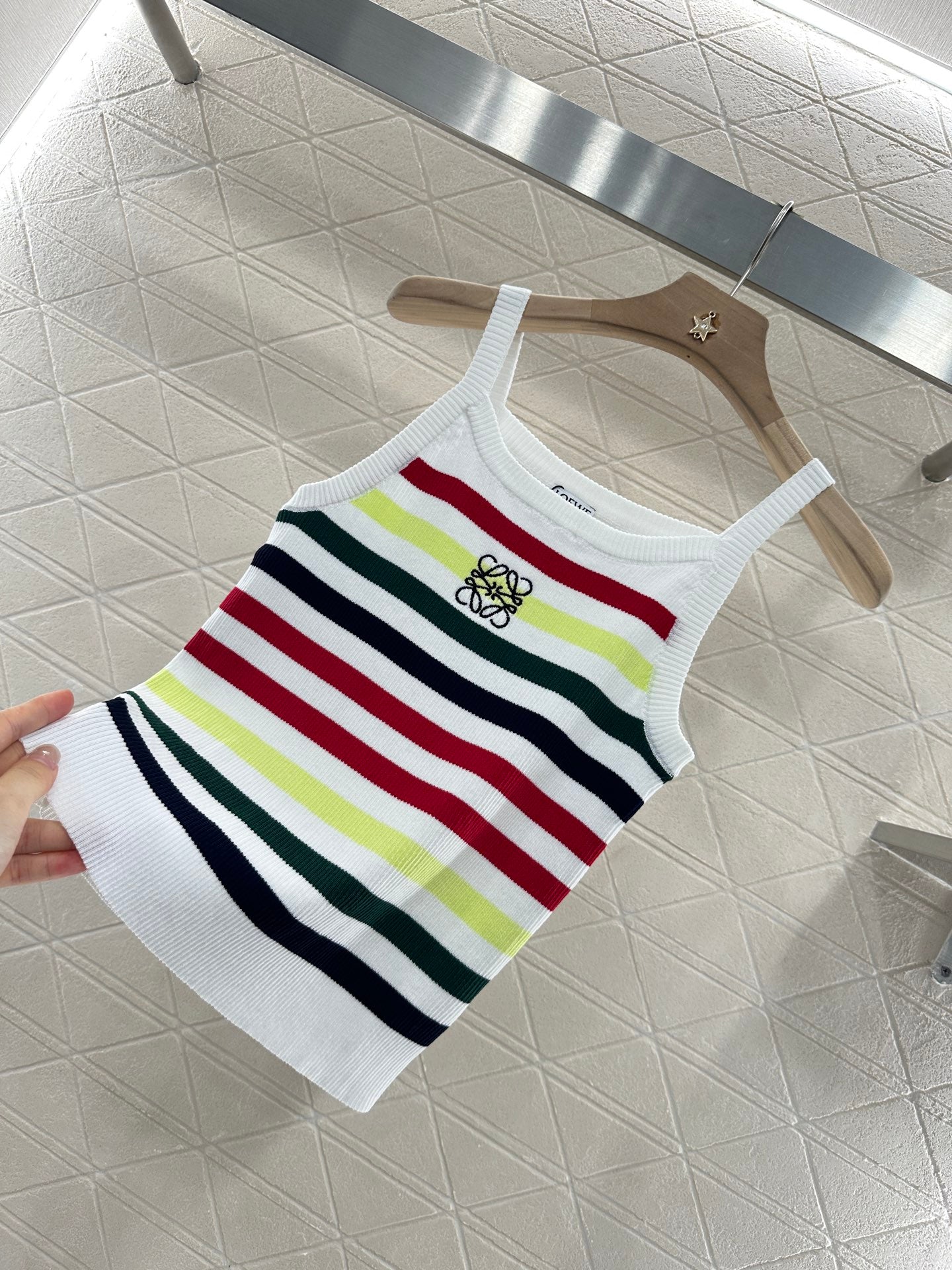 25ss Striped camisole knitted vest