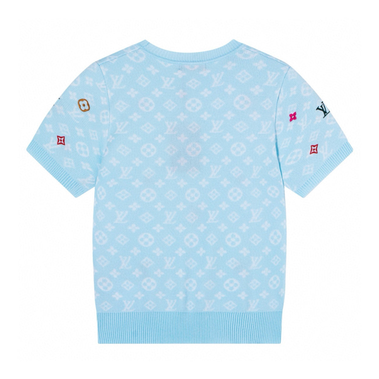 25 Knitted Embroidered Short Sleeve
