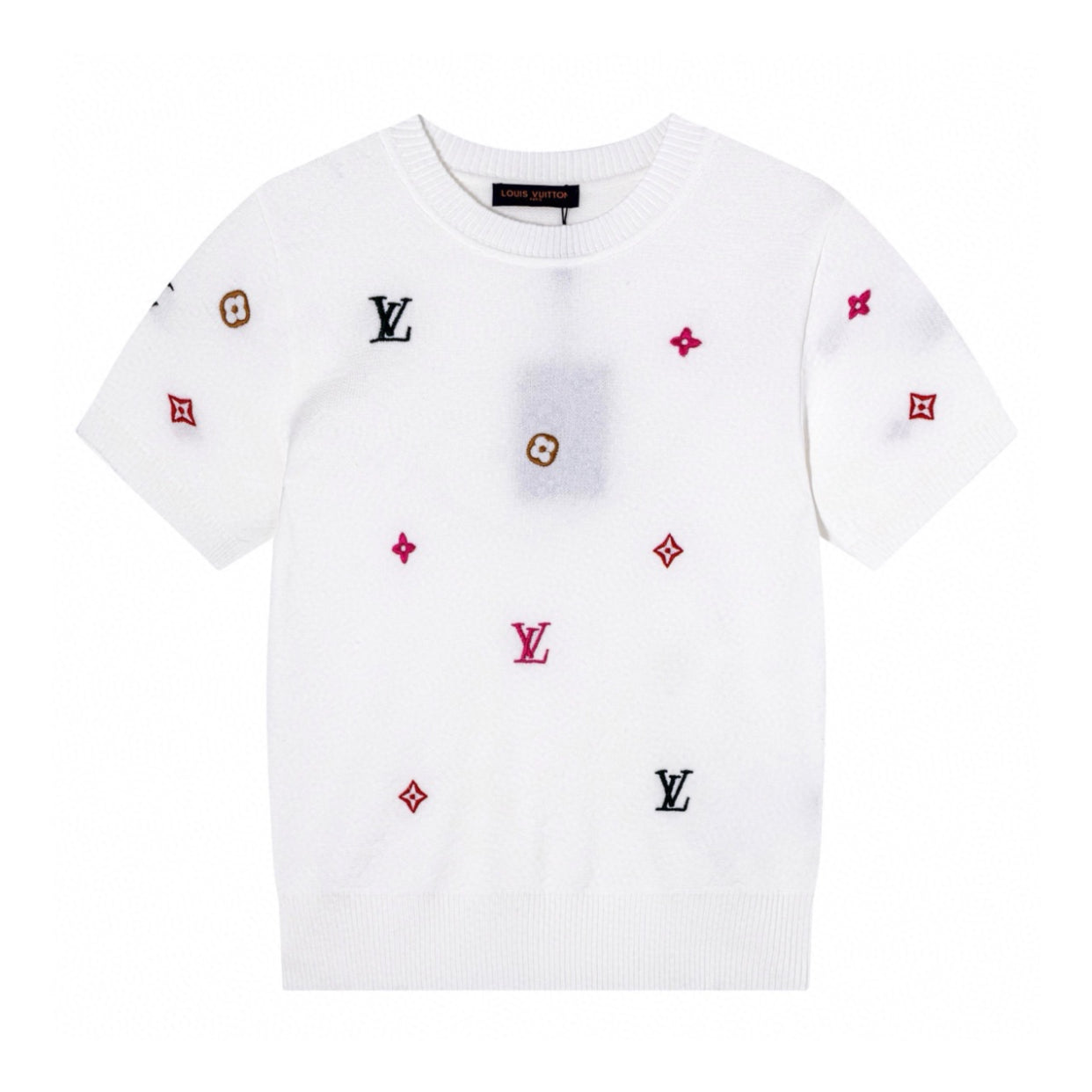25 Knitted Embroidered Short Sleeve