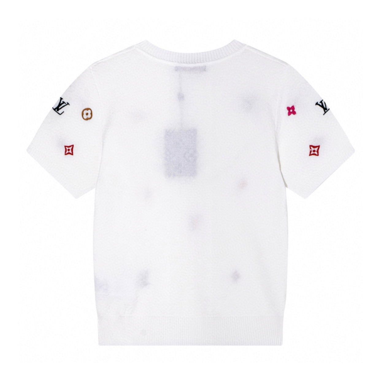 25 Knitted Embroidered Short Sleeve