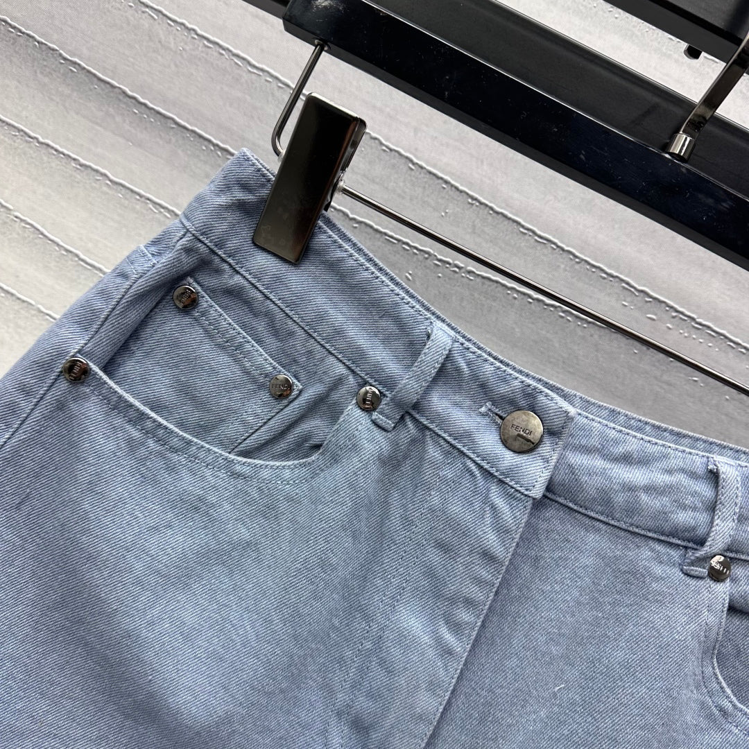 embossed denim shorts