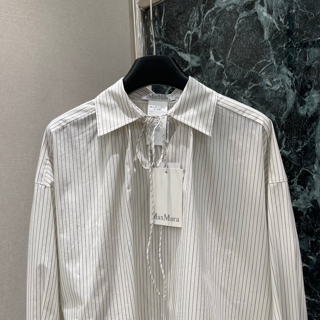 Lapel striped shirt)