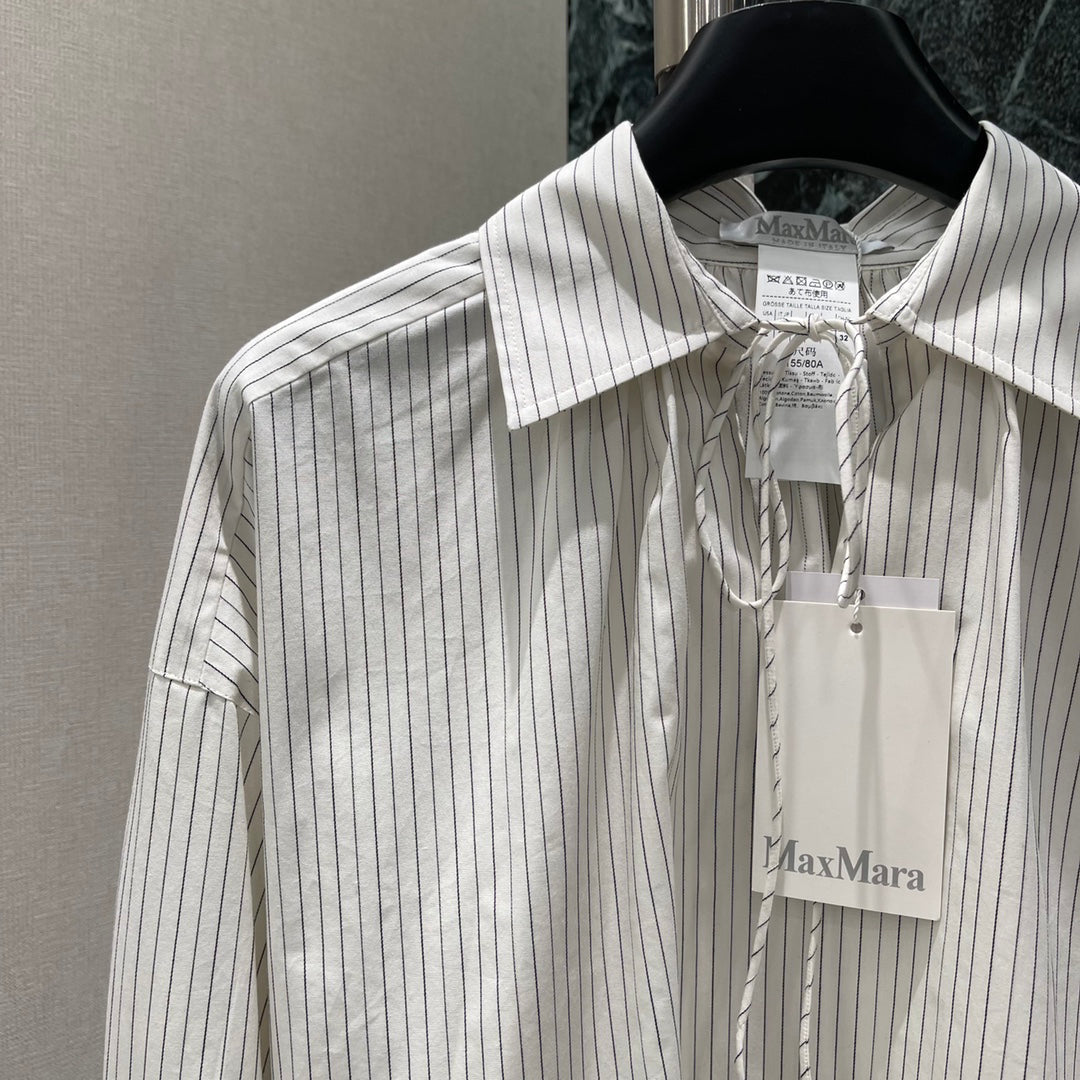 Lapel striped shirt)