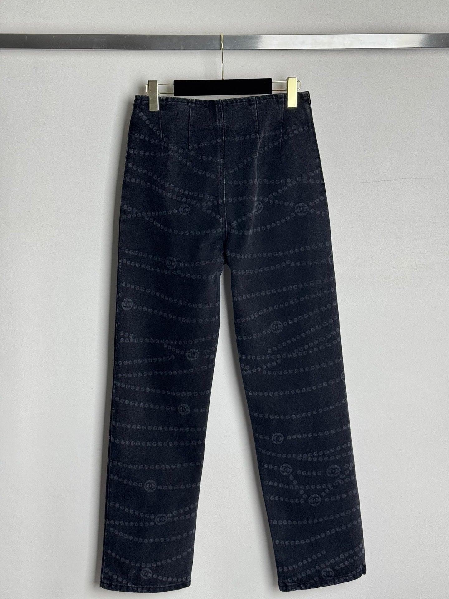 25ss new polka dot logo print straight leg jeans