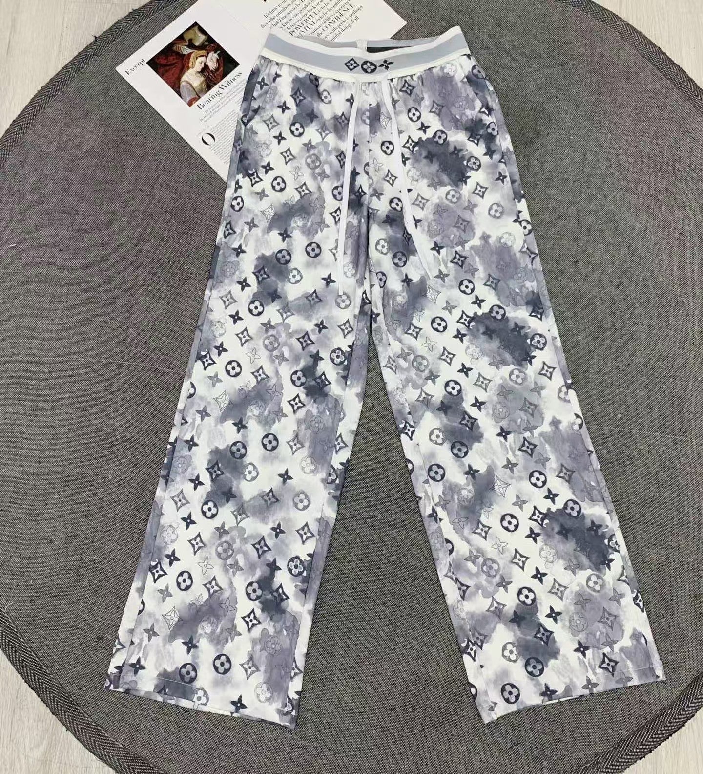 25 new style ribbon printed casual pants