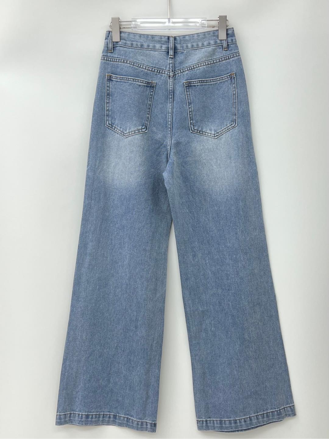 Front rhinestone straight leg wide leg pants