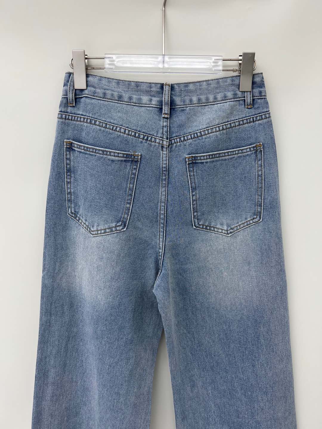 Front rhinestone straight leg wide leg pants