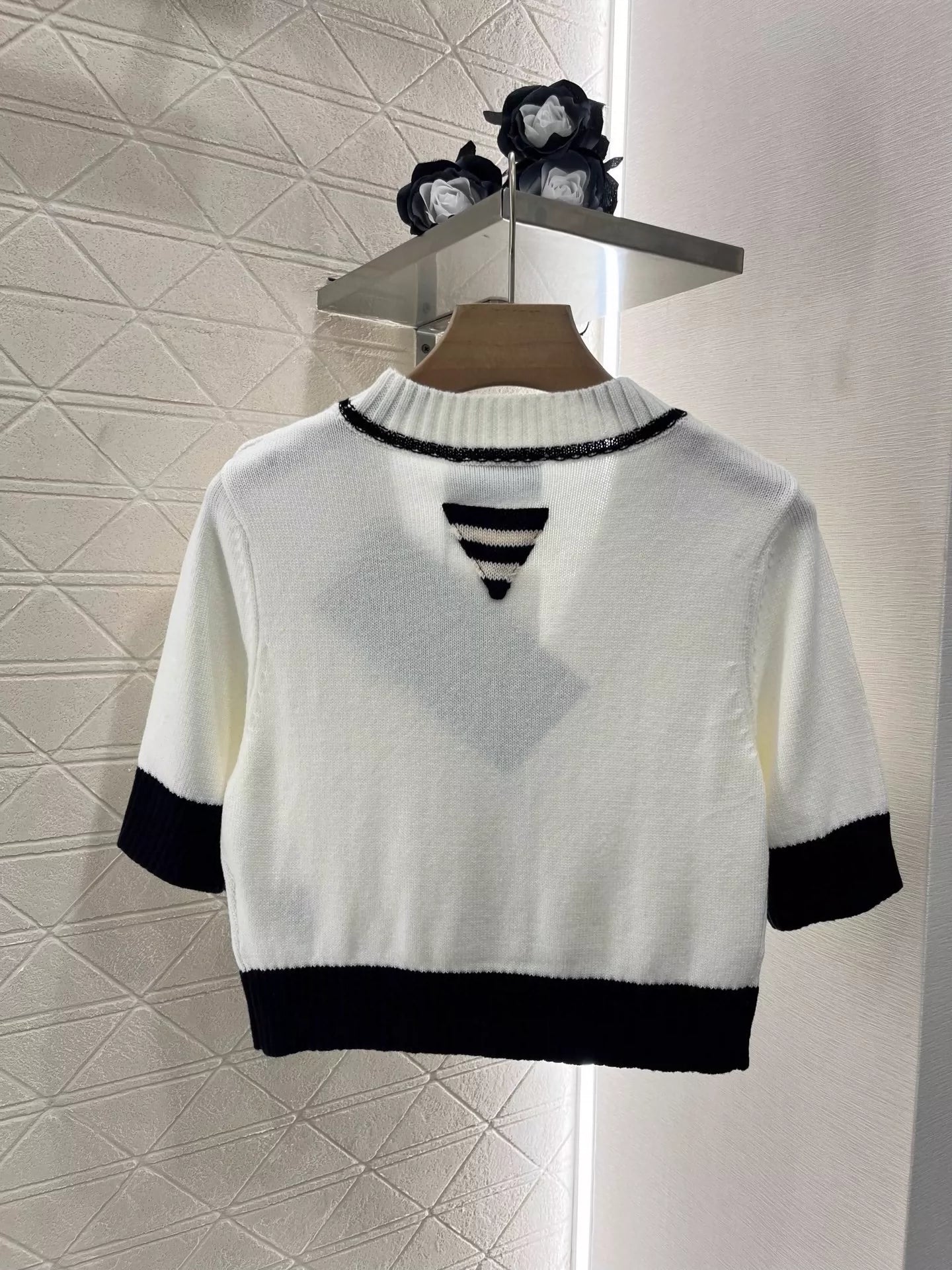 25SS Color blocking knitted cardigan