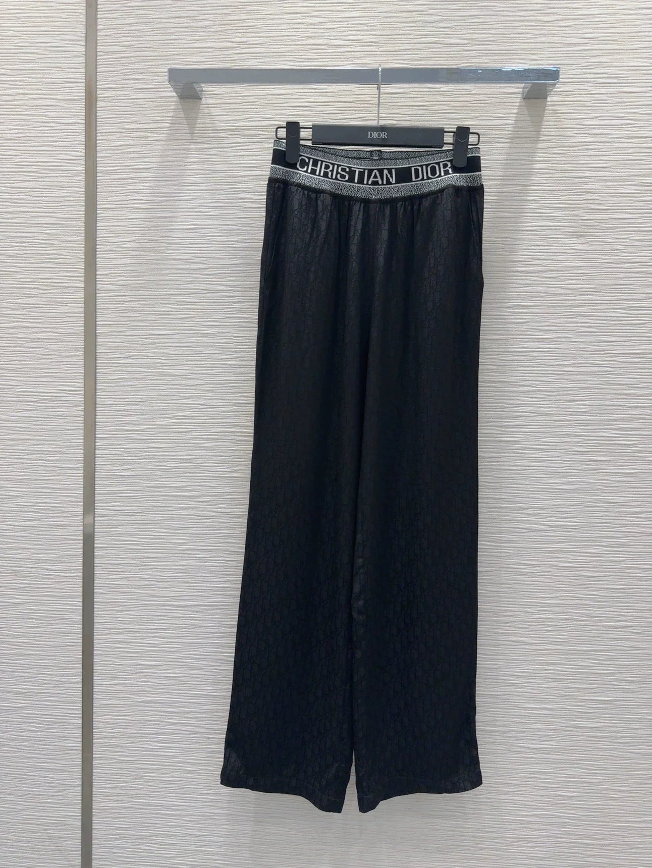 D 25 New Dark Flower Letter Ribbon Casual Trousers