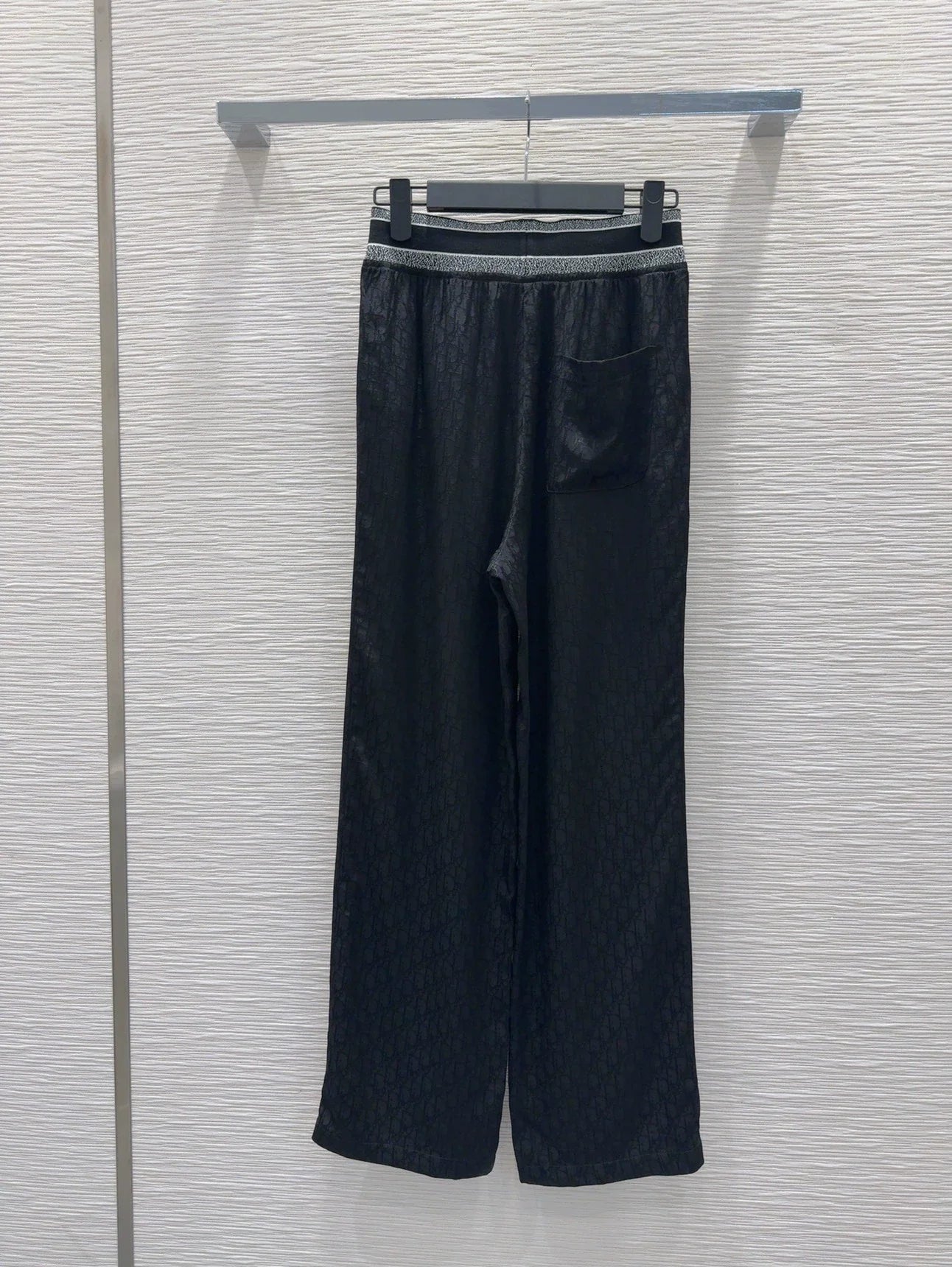 D 25 New Dark Flower Letter Ribbon Casual Trousers