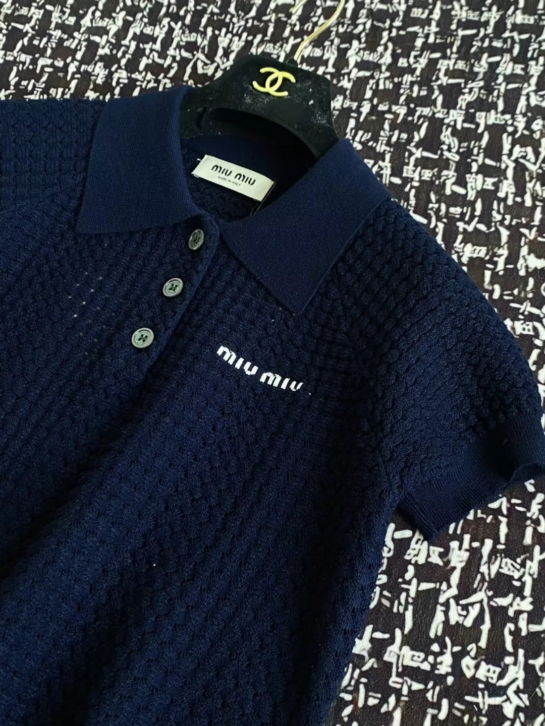 m 25 Spring/Summer New Simple Lapel Knit Short Sleeve