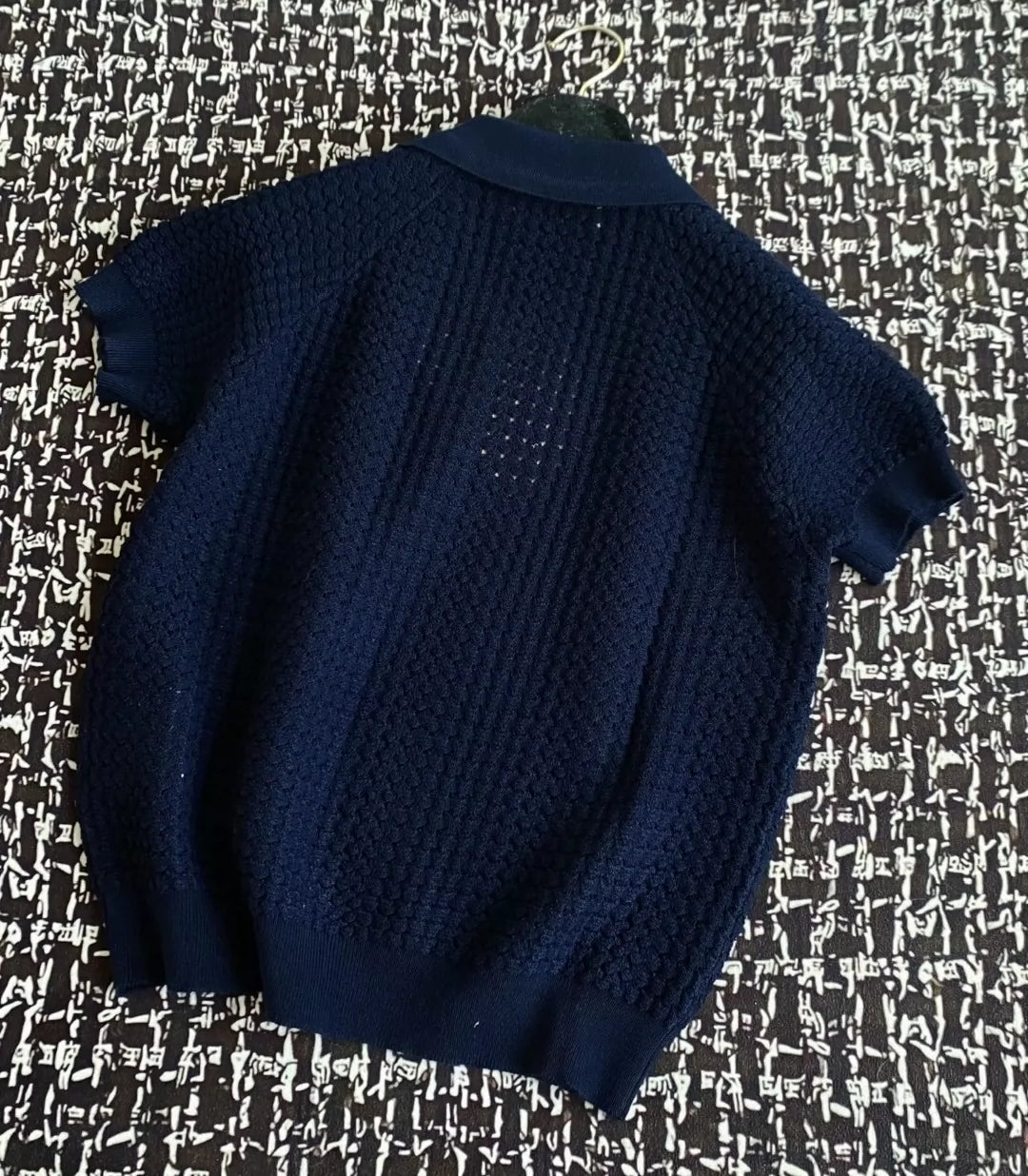 m 25 Spring/Summer New Simple Lapel Knit Short Sleeve