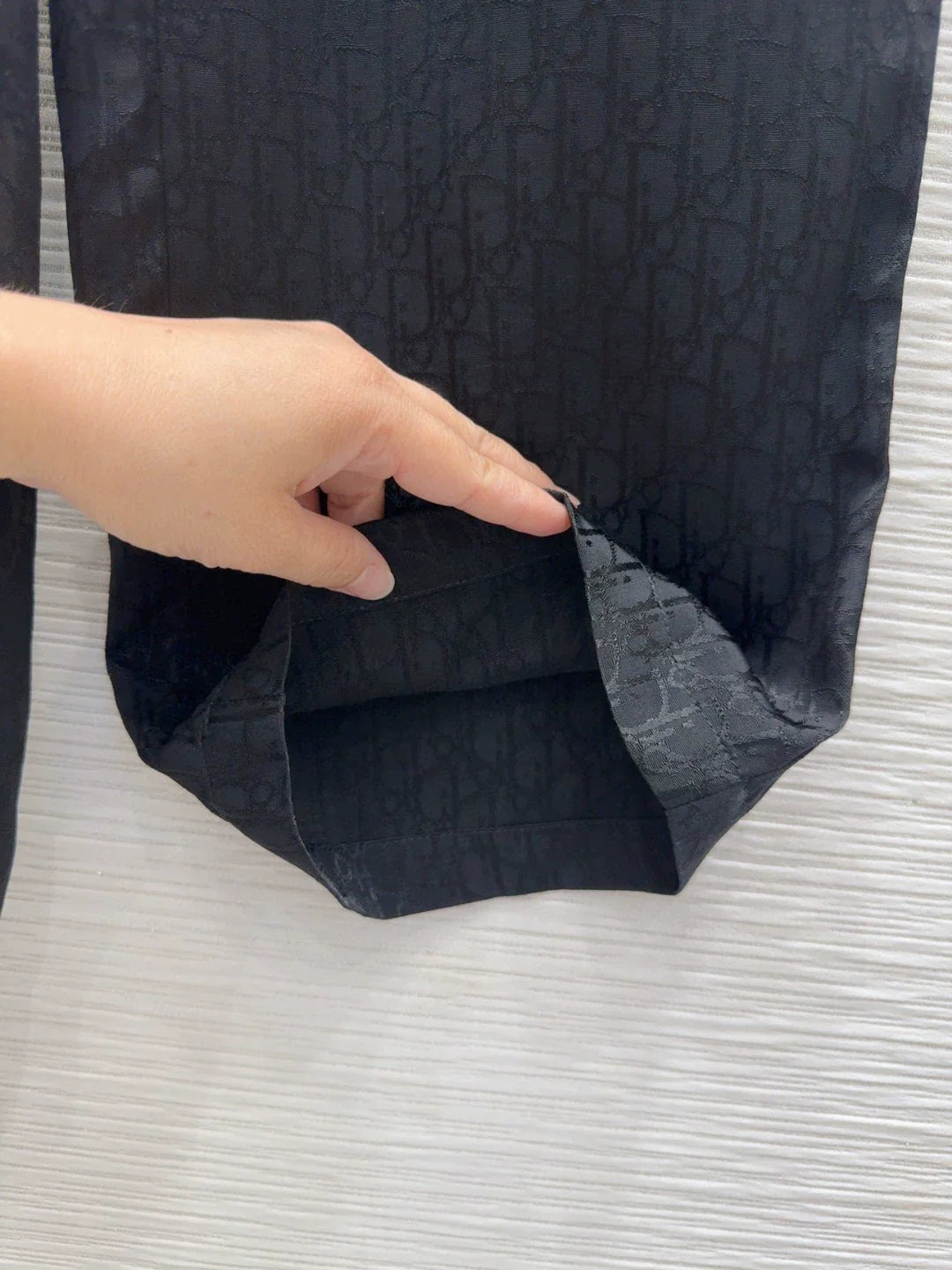 D 25 New Dark Flower Letter Ribbon Casual Trousers