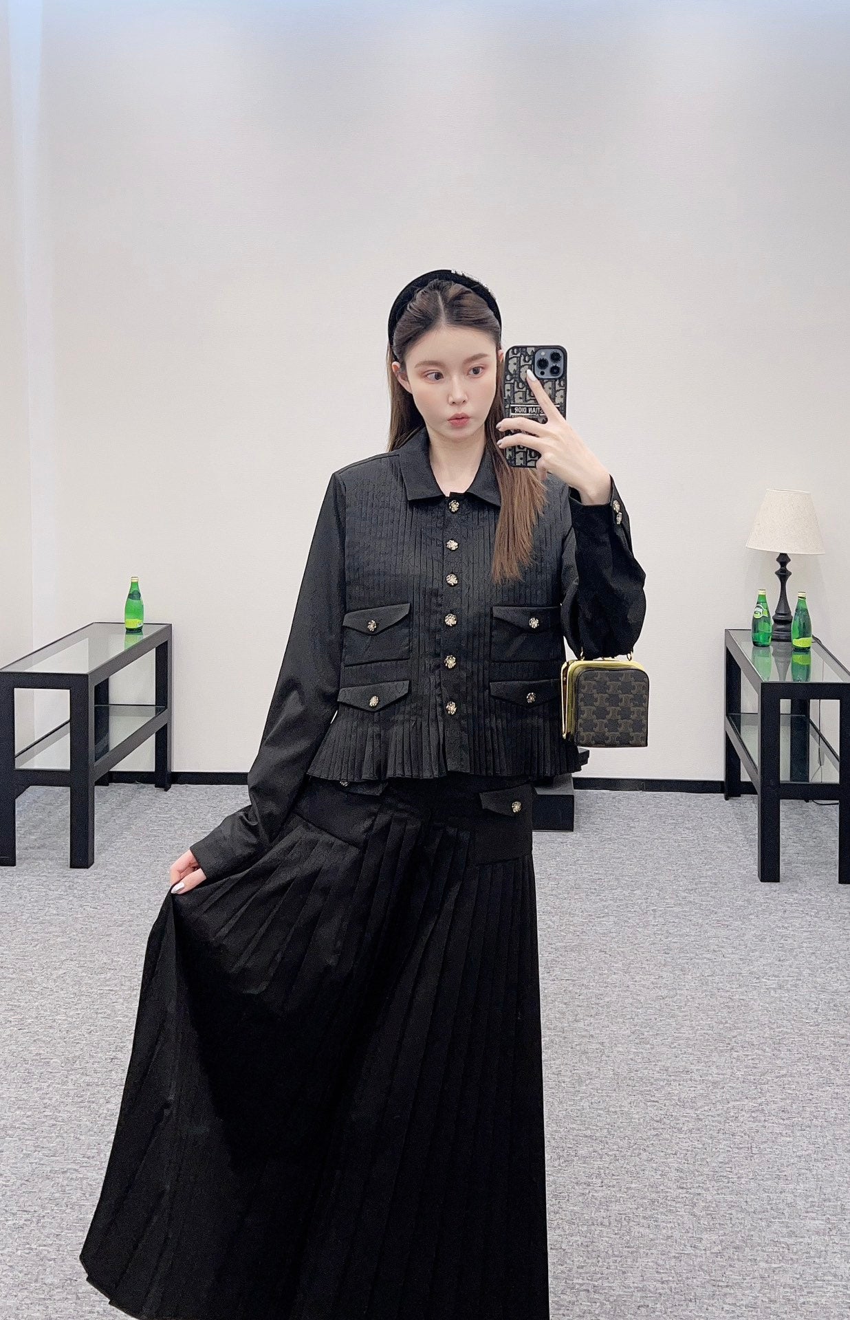 2025 New Arrival Long-sleeved shirt and culottes set
