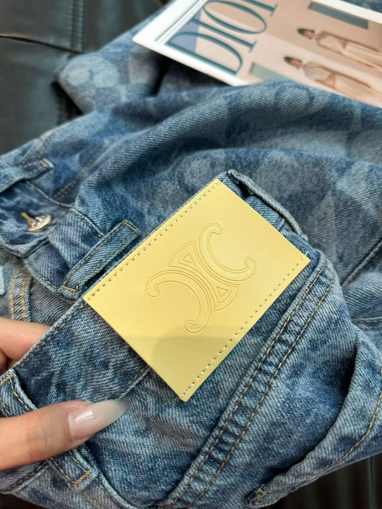 printed jeans