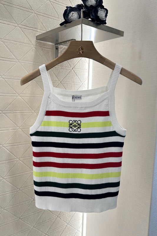 25ss Striped camisole knitted vest