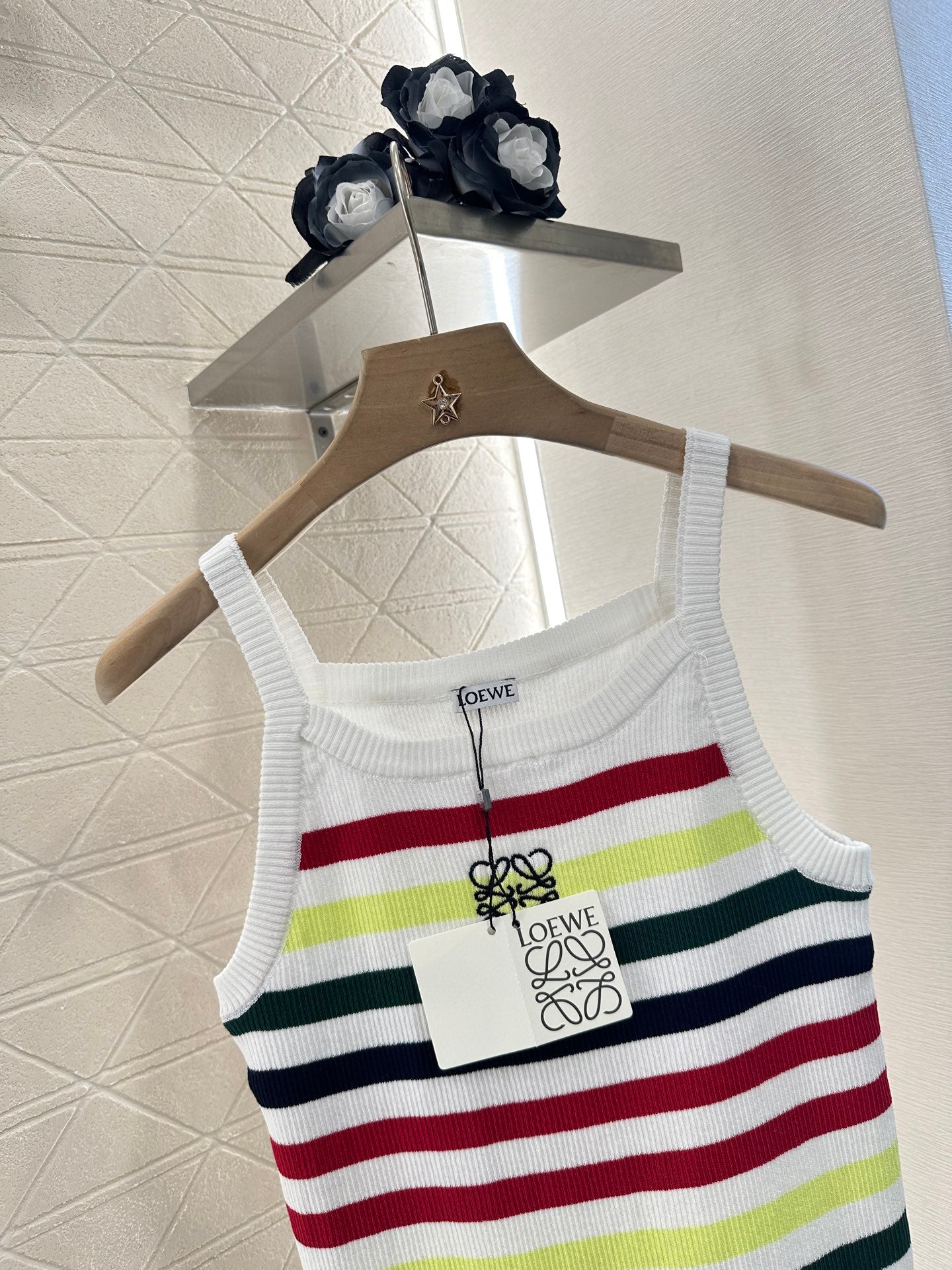 25ss Striped camisole knitted vest