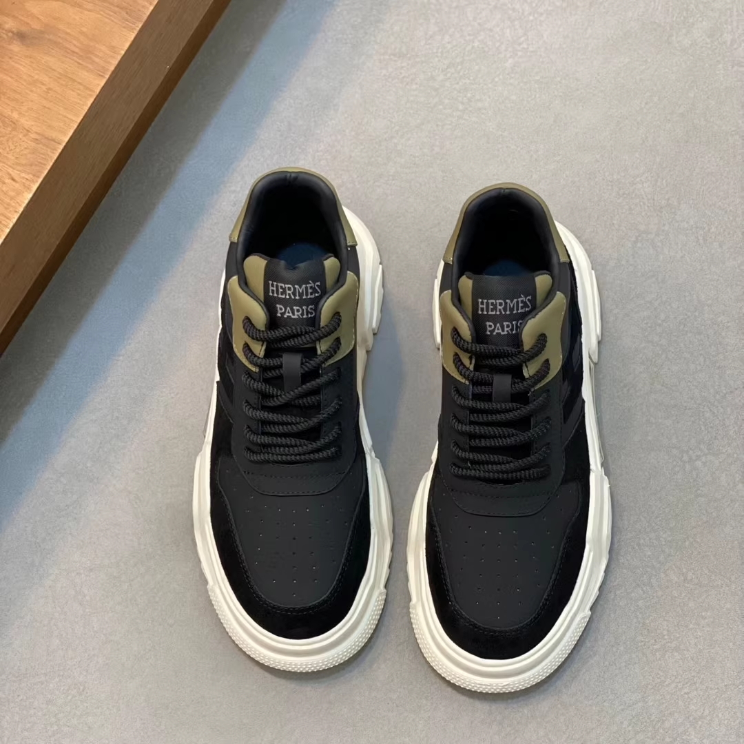 New leather men's thick soled height increasing sports and leisure shoes