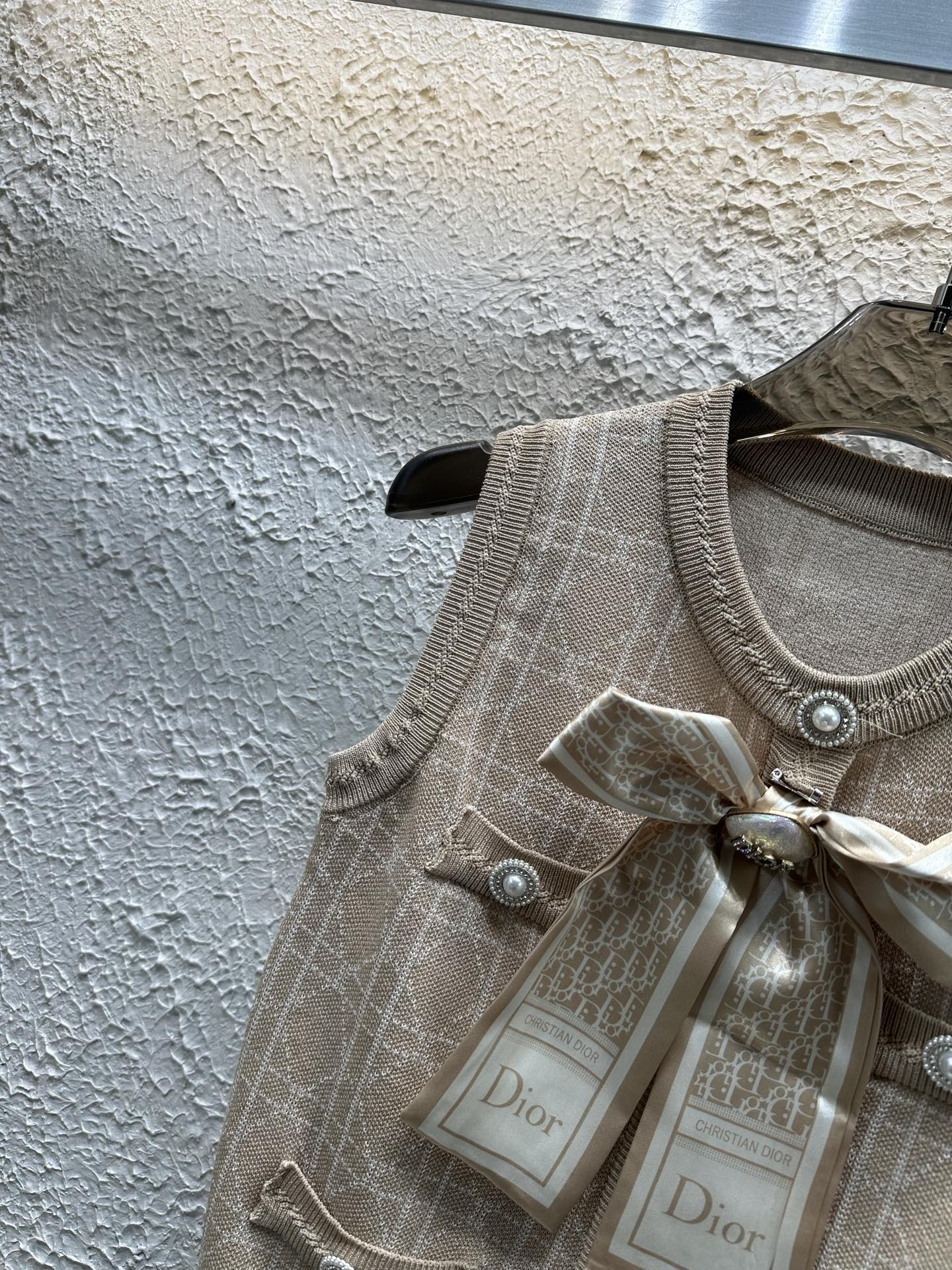 25 Summer new bow diamond jacquard knitted vest