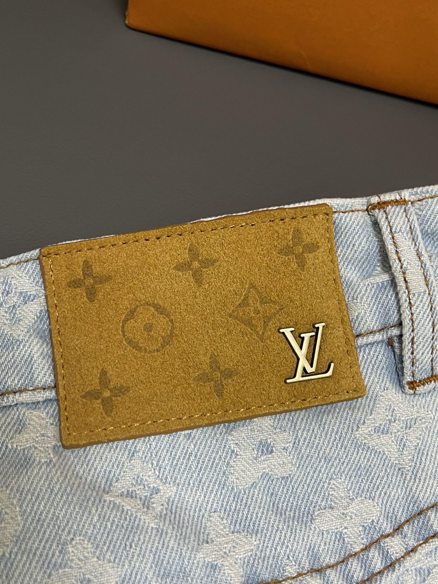 25 Summer new jacquard full print logo candy series denim trousers