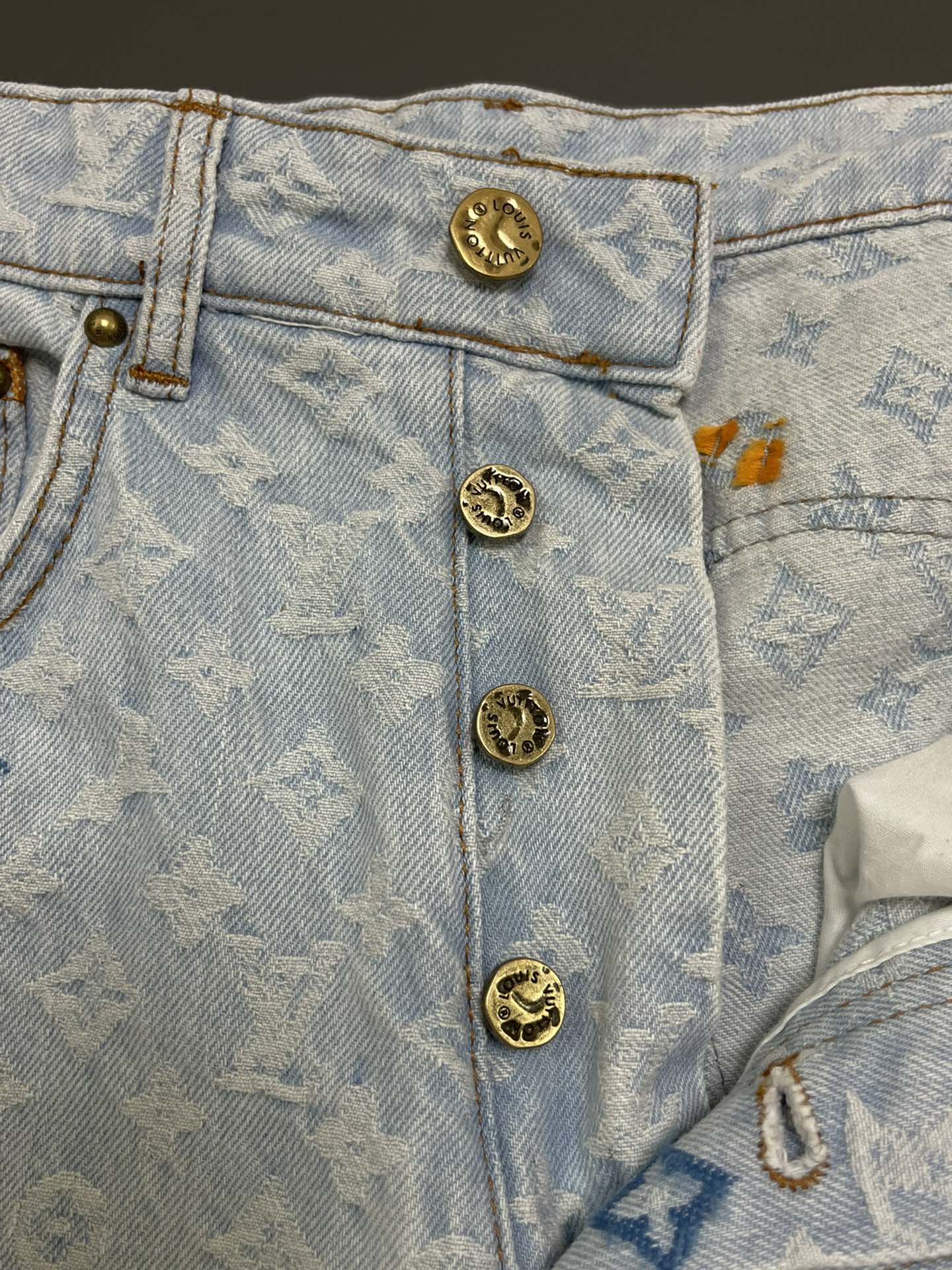 25 Summer new jacquard full print logo candy series denim trousers