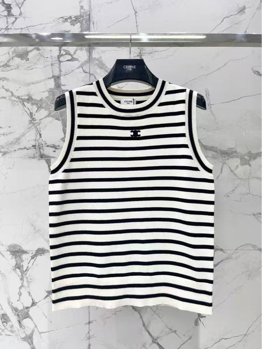 25 Striped embroidered vest