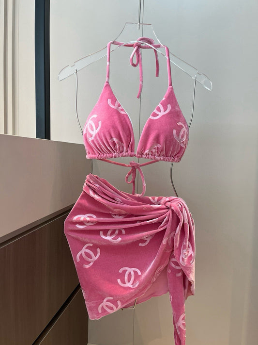C 25 Corduroy Classic Bikini Three-Piece Set