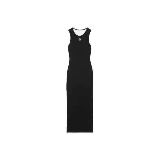 Sleeveless vest slim fit ribbed slit dress