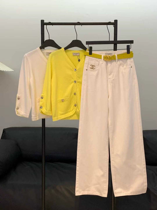 C 25 Little White Pants Denim Trousers