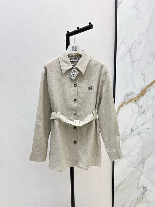 25fw Belt decoration silhouette shirt