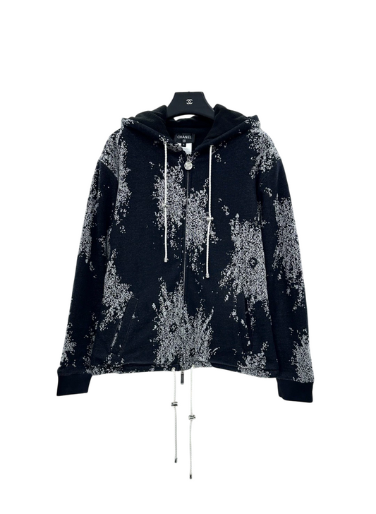 25fw Hooded hook flower and velvet jacket