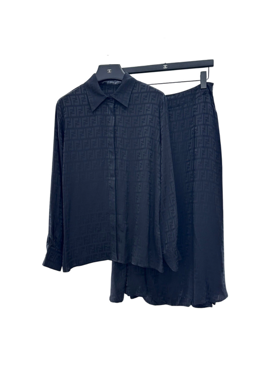 25fw Jacquard shirt half skirt set