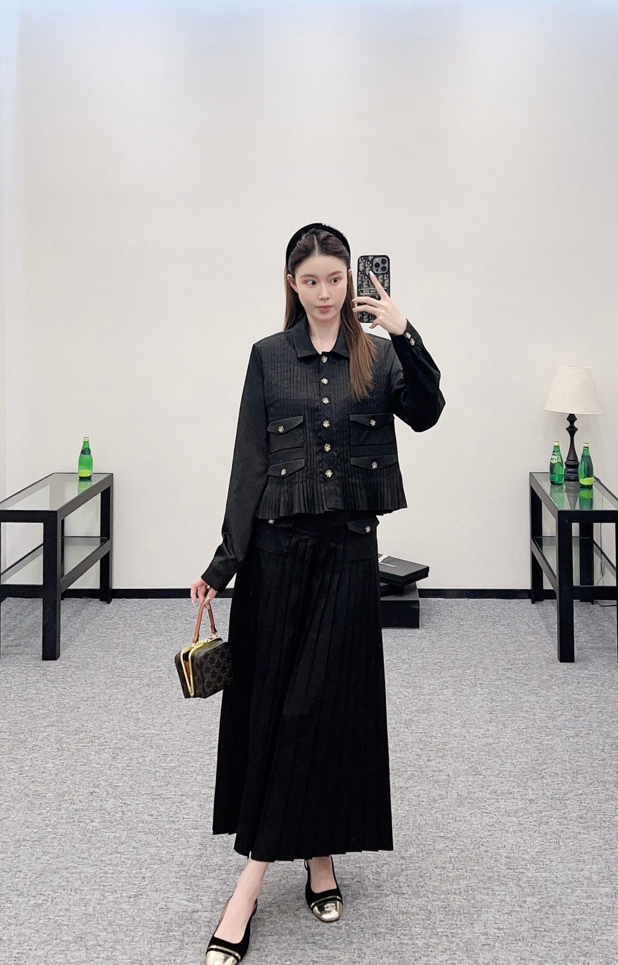2025 New Arrival Long-sleeved shirt and culottes set
